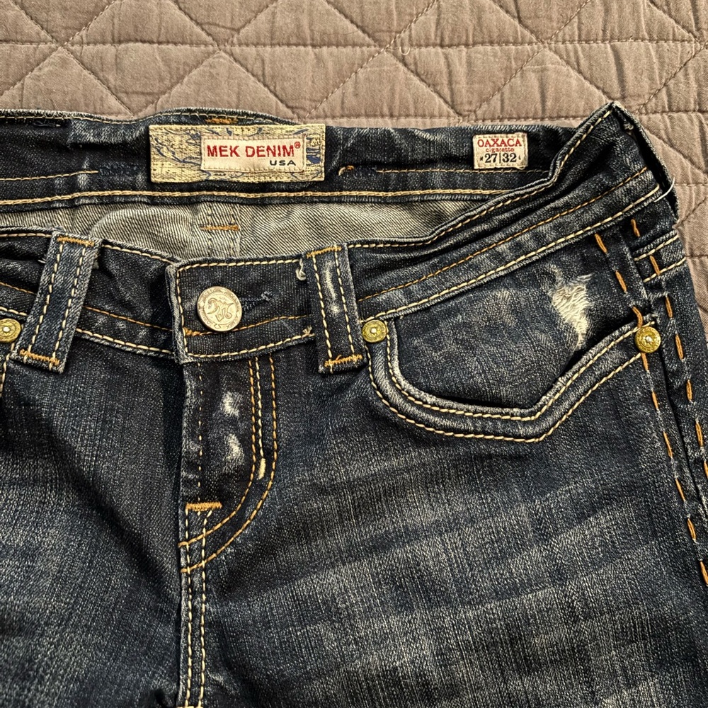 MEK Denim Women's Straight Leg Jeans - Dark Blue